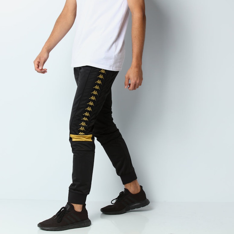 Kappa 222 Banda Mens Slim Pant Black/Gold