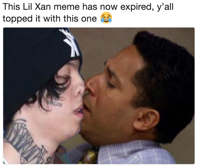 Image result for lil xan smelling noah cyrus face